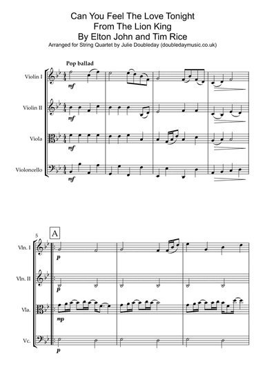 Can You Feel The Love Tonight (arr. Julie Doubleday)