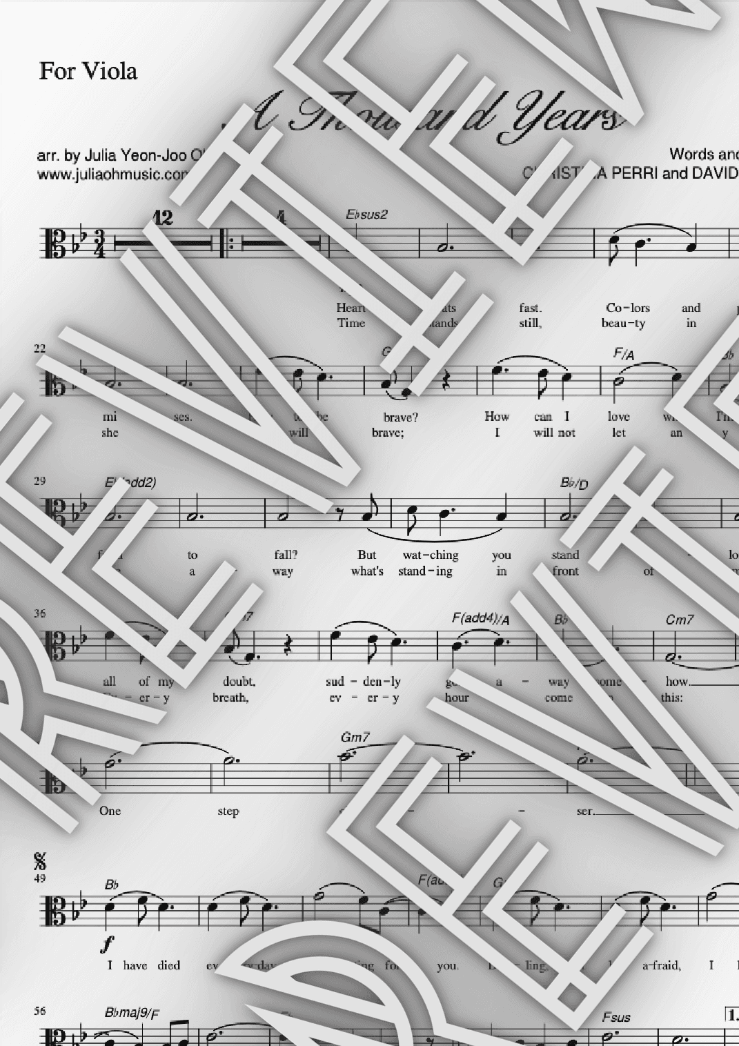 A Thousand Years (arr. JULIA OH MUSIC | Julia Yeon-Joo Oh)