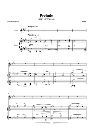 Prelude from La Traviata for piano and oboe (arr. André Nusa)