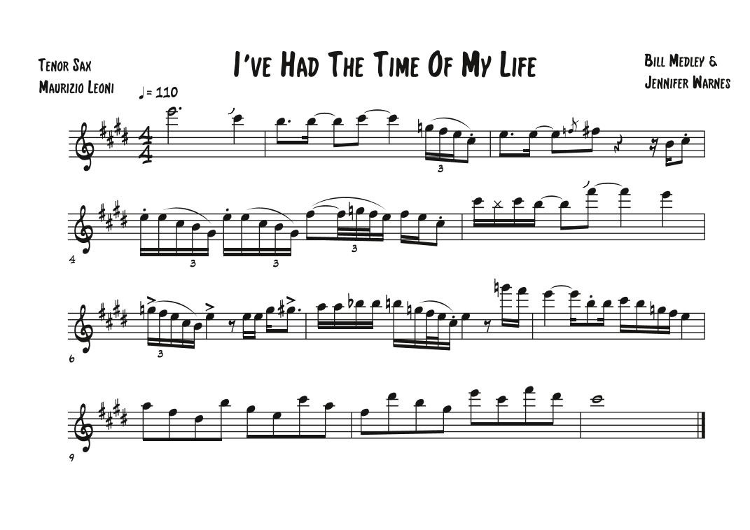 (i've Had) The Time Of My Life (arr. Maurizio Leoni)