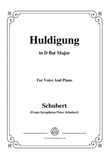 Schubert-Huldigung,in D flat Major,for Voice&Piano (arr. MSM)