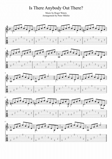 Is There Anybody Out There? (arr. Peter Miklitz)