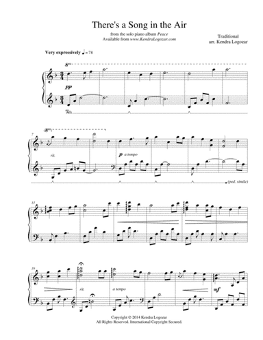 There's a Song in the Air - Christmas/Holiday Arrangment (arr. Kendra Logozar)