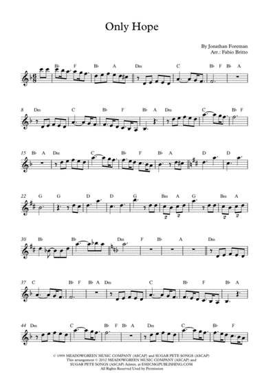 Only Hope (arr. Fabio Britto)