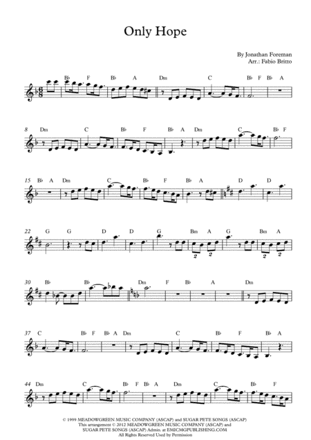 Only Hope (arr. Fabio Britto)