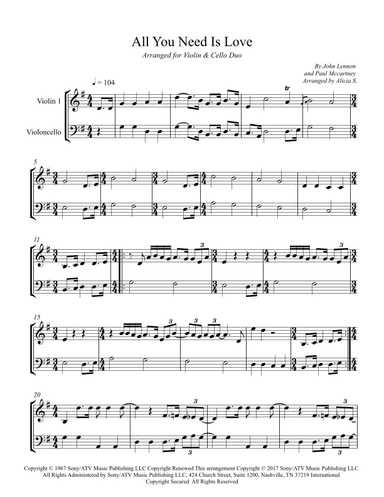 All You Need Is Love (arr. Alicia S.)