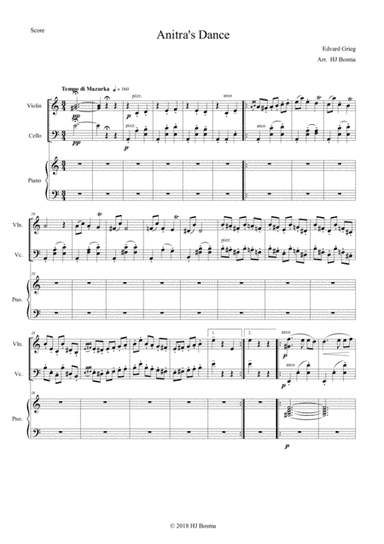 Anitra's Dance from Peer Gynt, arr. for pianotrio (arr. HJ Bosma)