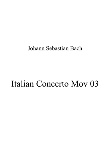 Italian Concerto Mov 03 (arr. Patrizia Luraschi)
