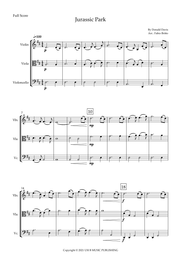Jurassic Park Iii (arr. Fabio Britto)