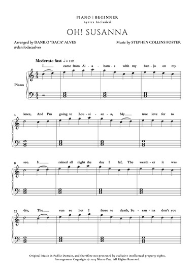 Oh! Susanna (arr. Danilo "Daca" Alves)
