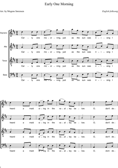 Early One Morning (arr. Mogens Sørensen)