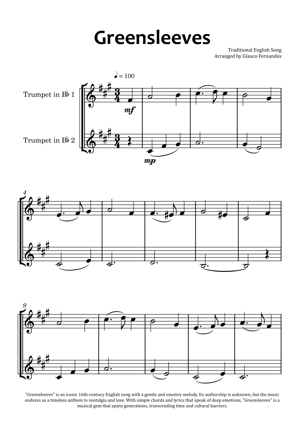 Greensleeves (arr. Glauco Fernandes)