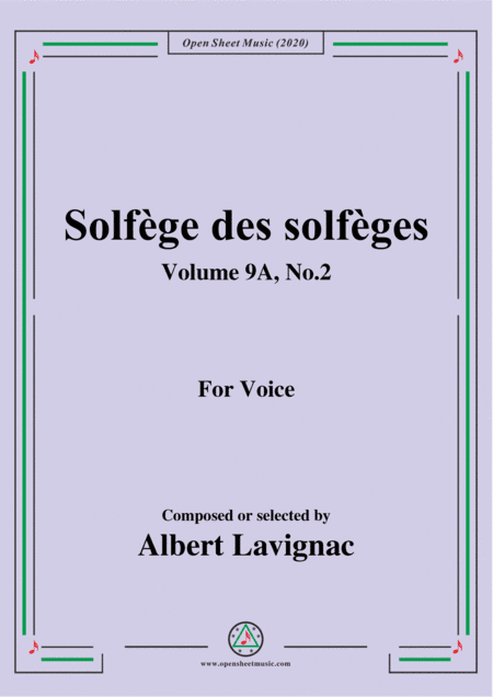 Lavignac-Solfège des solfèges,Volume 9A,No.2,for Voice (arr. MSM)