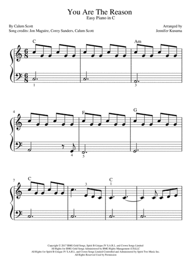 You Are The Reason (arr. Jennifer Kusuma)