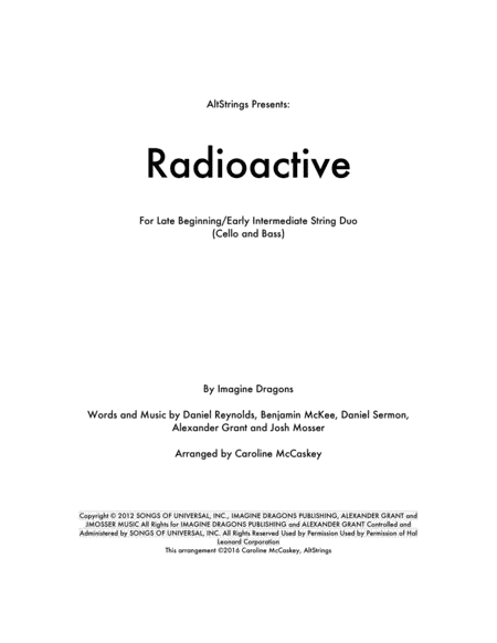 Radioactive (arr. Caroline McCaskey)