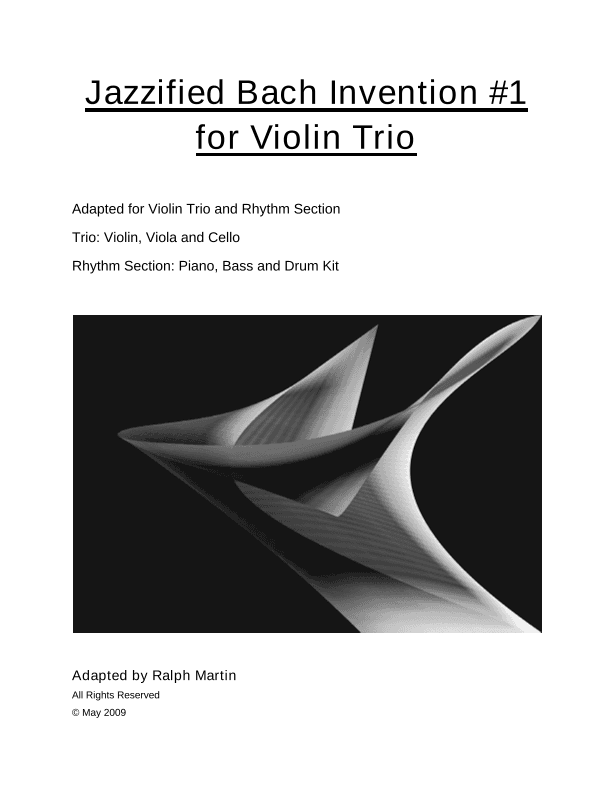 Jazzified Bach Invention #1 for String Trio (arr. Ralph Martin)