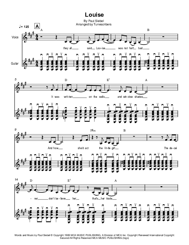Louise (arr. Tunescribers)