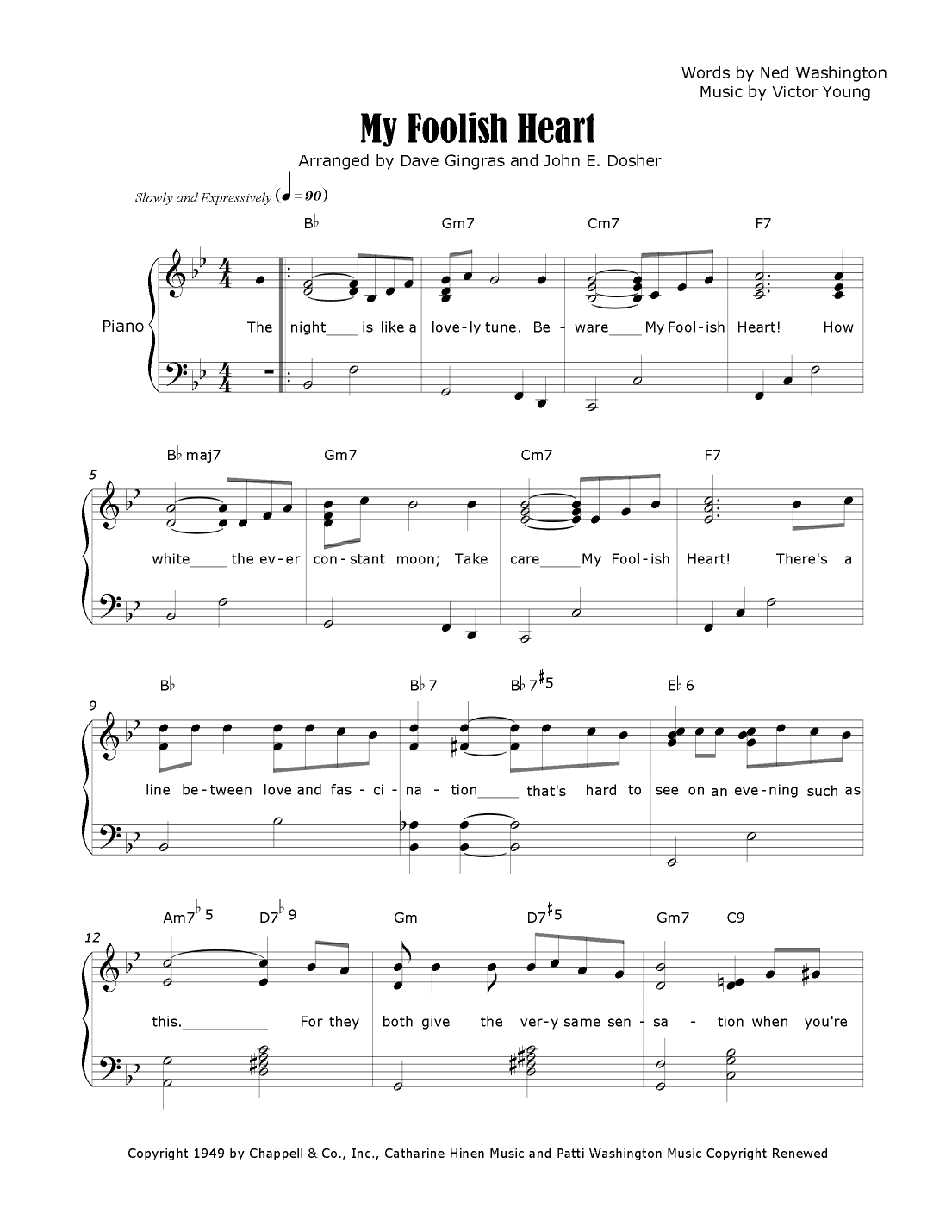 My Foolish Heart (arr. Dave Gingras and John E. Dosher)