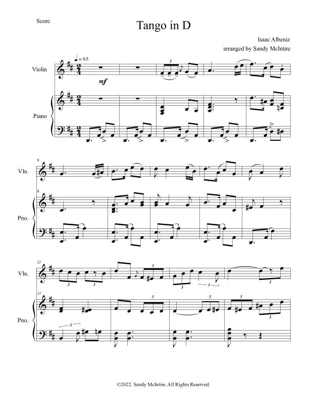 Tango in D (arr. Sandy McIntire)