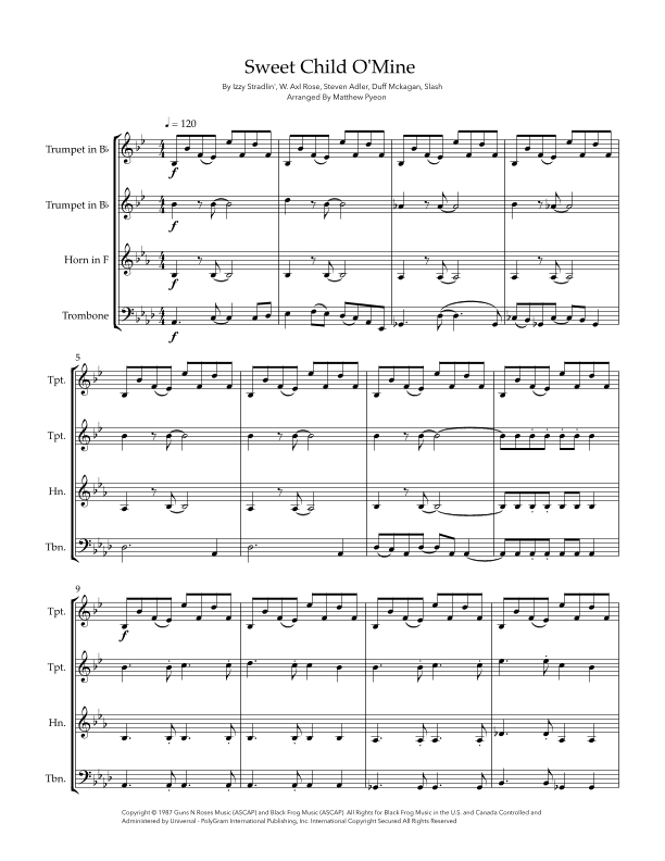 Sweet Child O' Mine (arr. Matthew pyeon)