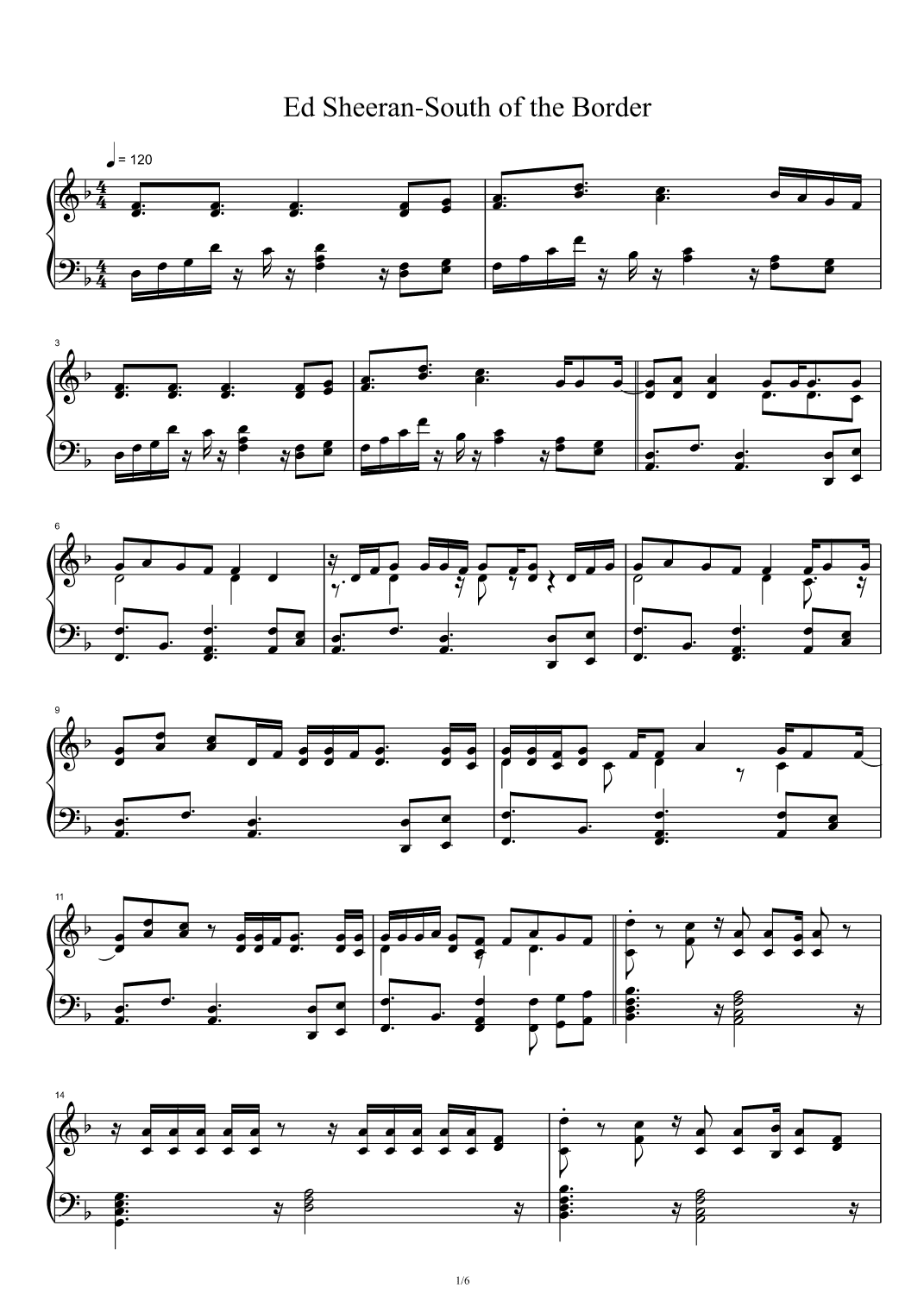South Of The Border (feat. Camila Cabello And Cardi B) (arr. Ed Sheeran)