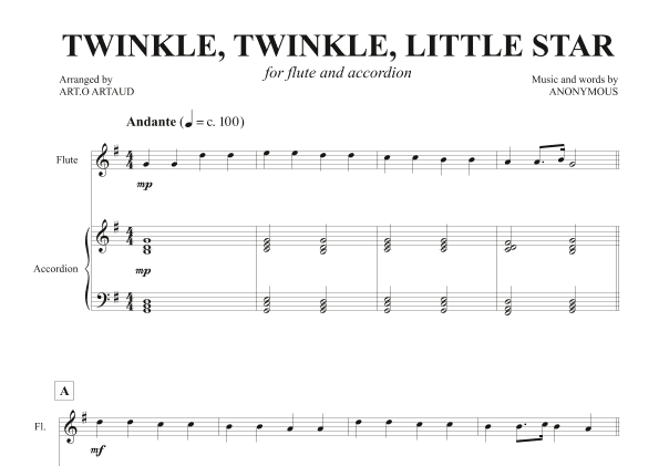 Twinkle Twinkle Little Star (arr. Art.o Artaud)