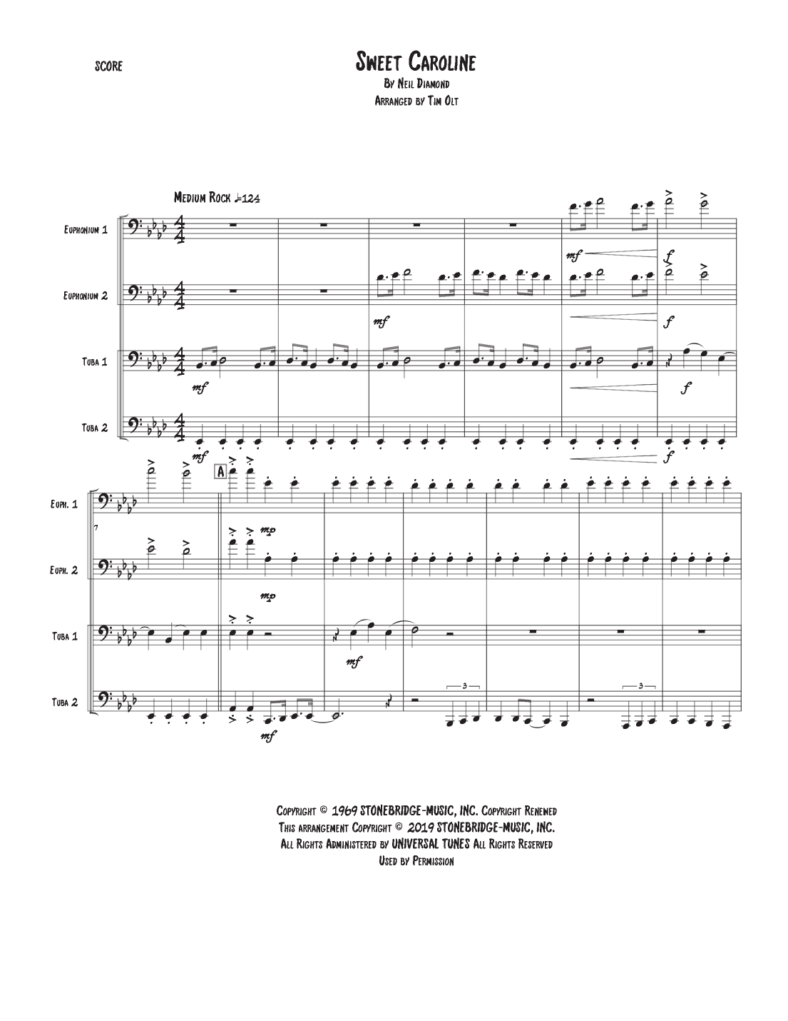 Sweet Caroline (arr. Tim Olt)