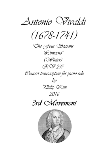 'Winter' (3rd movement) from The Four Seasons by Vivaldi for Piano Solo (arr. Philip Kim)