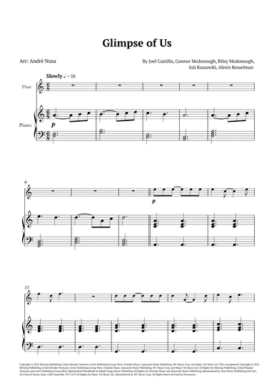 Glimpse Of Us (arr. André Nusa)