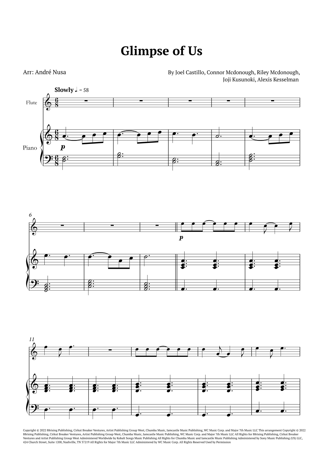 Glimpse Of Us (arr. André Nusa)