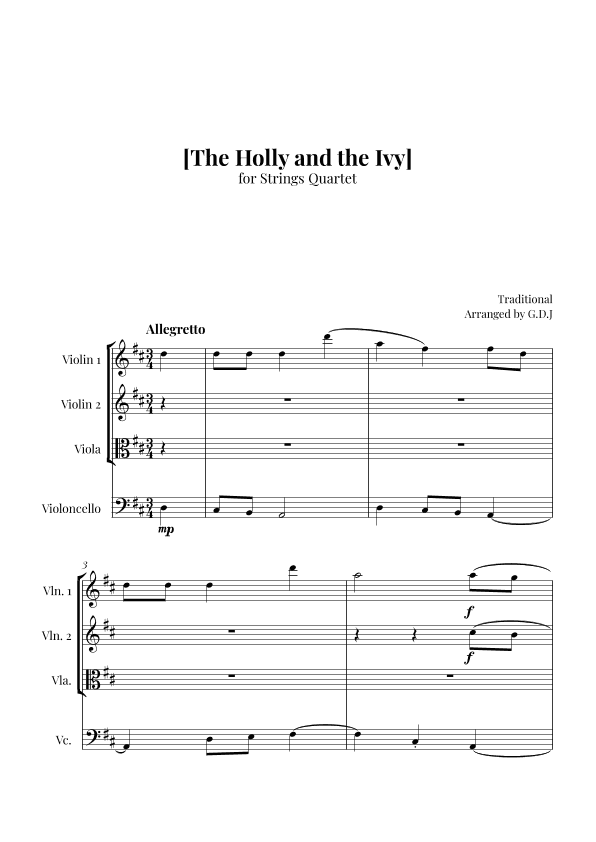 The Holly and the Ivy (arr. GDJ)