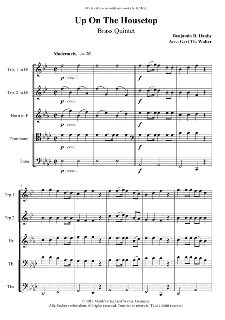 Up On The Housetop (arr. Gert Th. Walter)