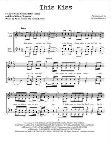This Kiss (arr. Dianne Goldrick)