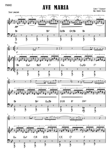 Ave Maria F Schubert arr. for Euphonium (Treble Clef Bb) & Piano (arr. Rammy Music)