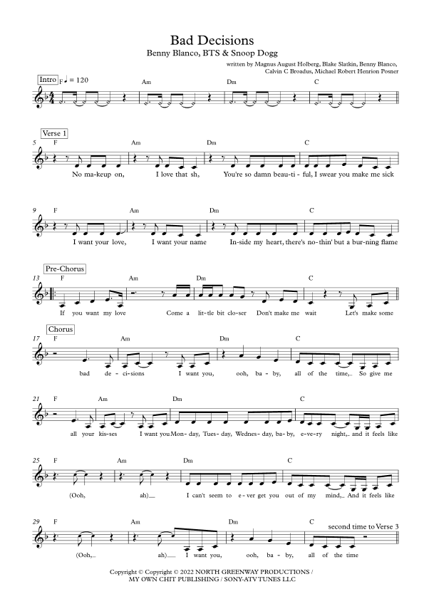 Bad Decisions (arr. Klara Hens)