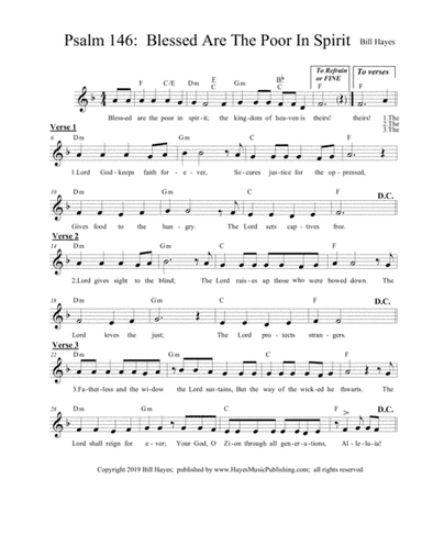 Psalm 146:  Blessed Are The Poor In Spirit