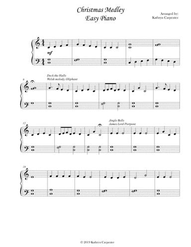 Christmas Medley of Songs (Easy Piano) (arr. Kathryn Carpenter)