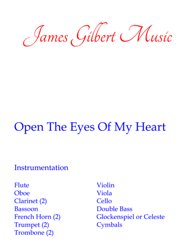 Open The Eyes Of My Heart (arr. James Gilbert)