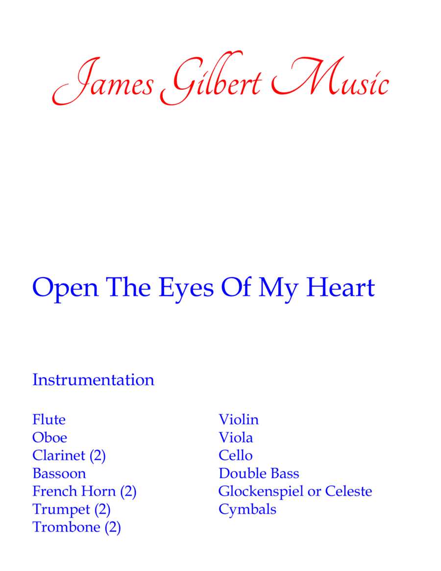 Open The Eyes Of My Heart (arr. James Gilbert)