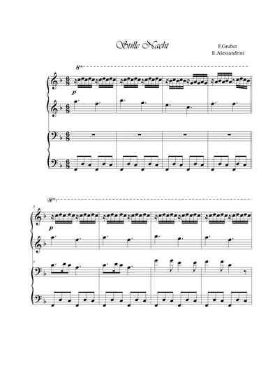 Stille Nacht. Piano 4 hands (arr. Ester Alessandrini)