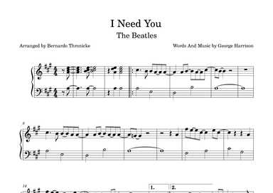 I Need You (arr. Bernardo Thronicke)