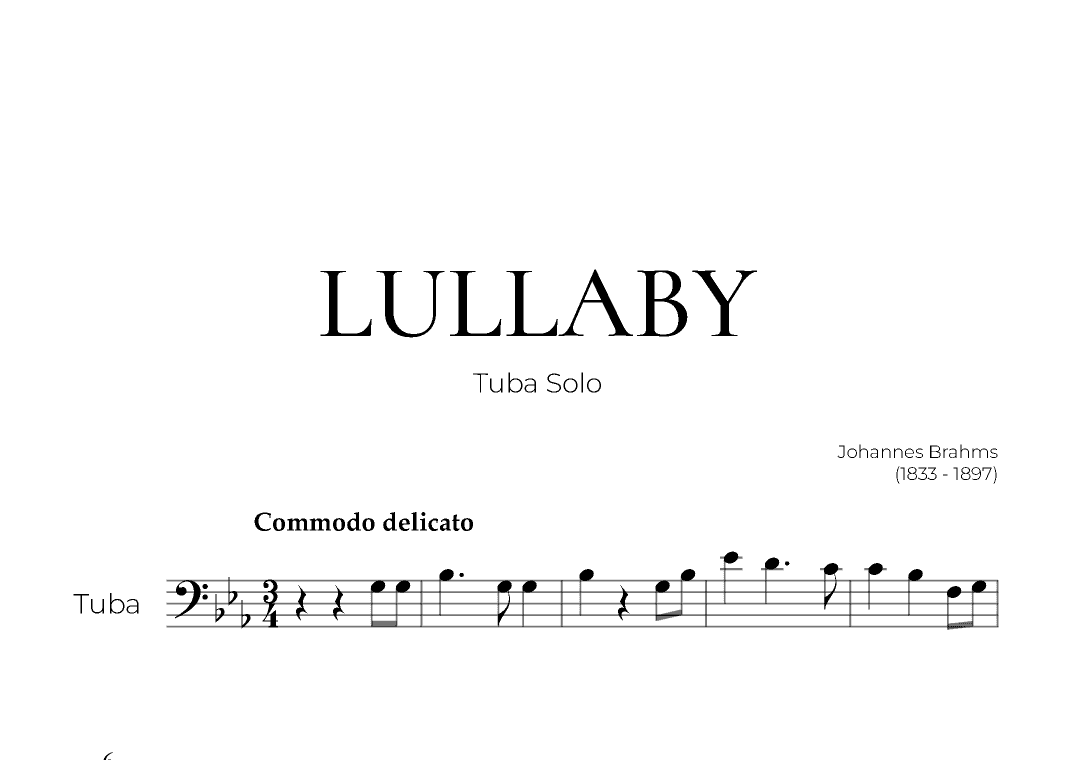 Lullaby (Tuba Solo) - Johannes Brahms (arr. Pedro Merendi)