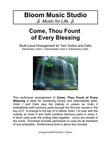 Come, Thou Fount of Every Blessing: Multi-Level String Arrangement (arr. Edna J. Bloom)
