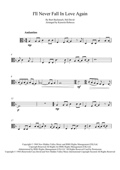 I'll Never Fall In Love Again (arr. Kaiserin Rebecca)
