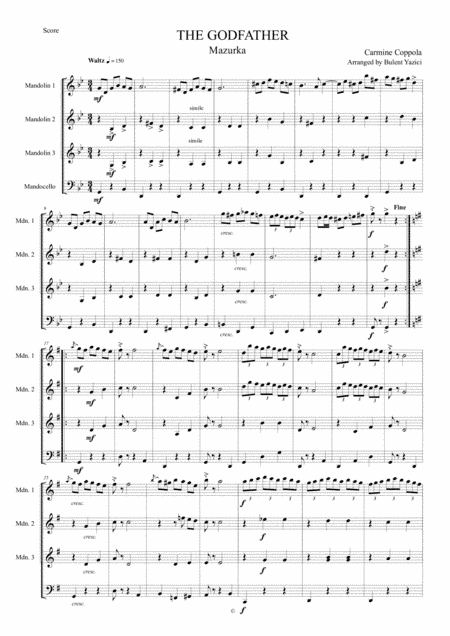 The Godfather Mazurka (arr. Bulent Yazici)