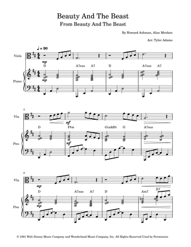 Beauty And The Beast (arr. Tyler Adams)