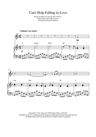Can't Help Falling In Love (arr. Kaiserin Rebecca)