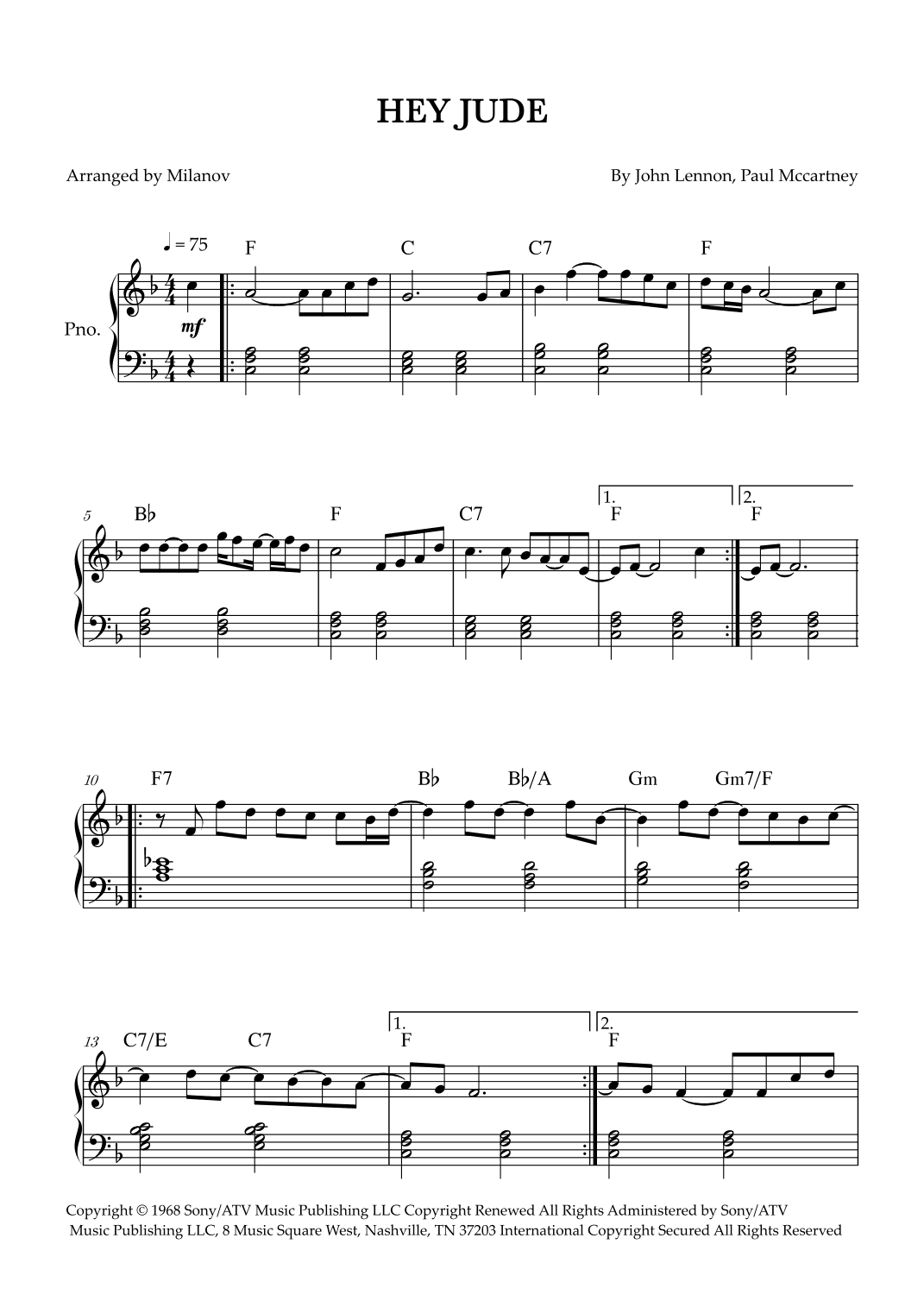 Hey Jude (arr. Milanov)