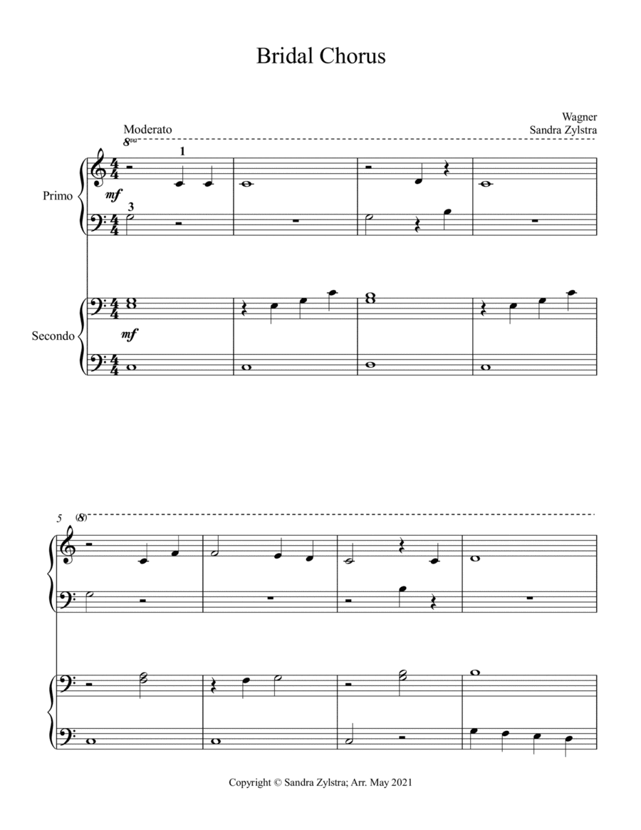 Bridal Chorus (beginning solo with optional elementary duet) (arr. Sandra Zylstra)