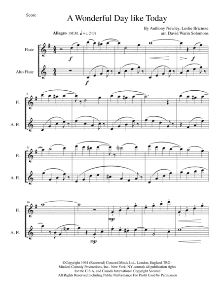 A Wonderful Day Like Today (arr. David Warin Solomons)